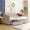 Upholstered Daybed With Two Drawers And Wood Slat by HouseOfZazla