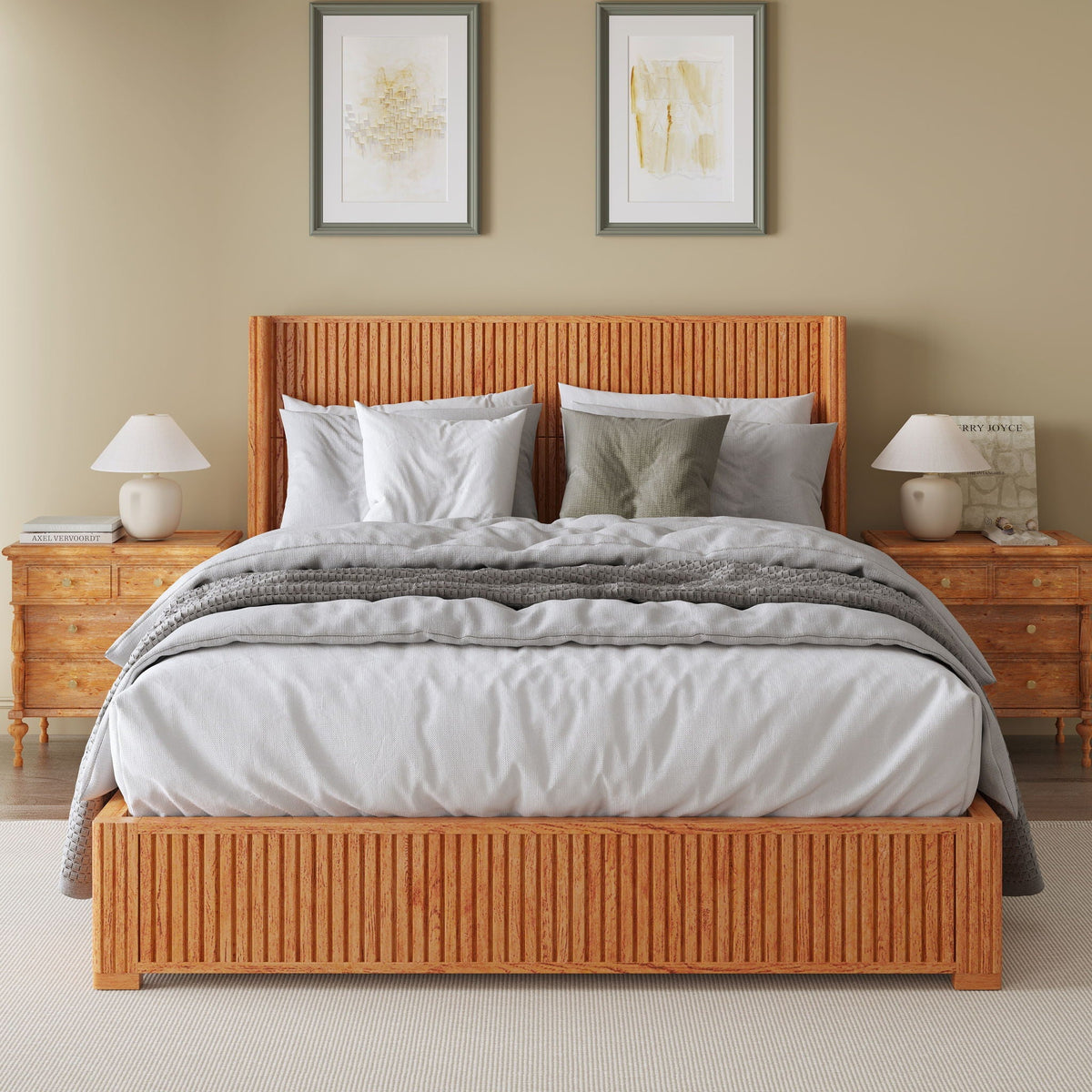 Platform Bed Frame With Headboard, Floor Standing Design, photo 8 of 40