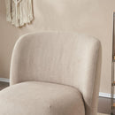Modern Low Back Accent Chair, Upholstered Armless Living Room Chairs, Round Pine Wood Feet, for Small Living Spaces, Living Room, Bedroom, Balcony, Office, Reading Nook, Khaki