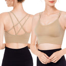 3Packs Women Cross Back Sport Bras Padded StrappyÊMedium Support Bras SexyÊFitnessÊTank Tops with Removable Pads for Gym Yoga Workout Running