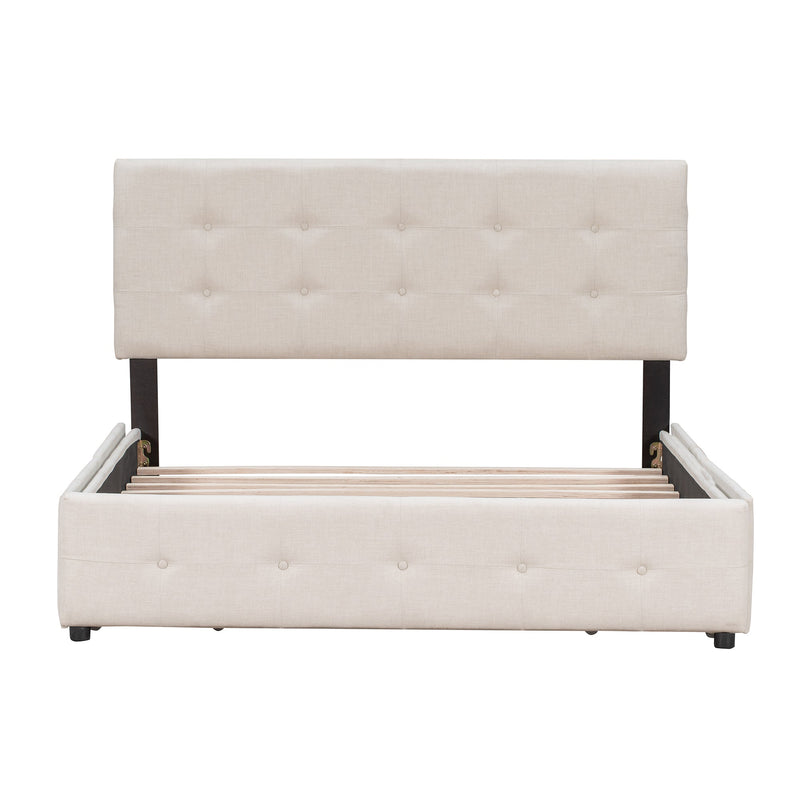 Walker Edison | Upholstered Platform Bed with Storage