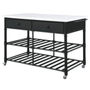 Emery - Kitchen Island - White Cultured Marble Top & Gray