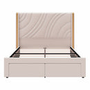 Modern Upholstered LED Bed Frame With Storage Drawers, Wingback Headboard, RGB Light by HouseOfZazla