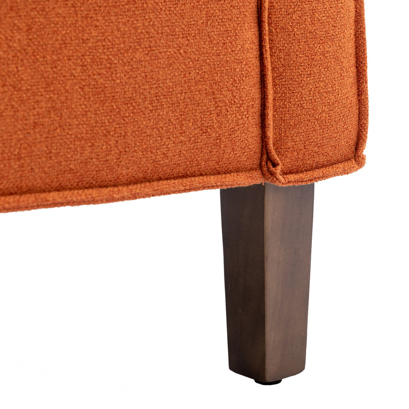 Accent Chair with Ottoman, Mid Century Modern Barrel Chair Upholstered Club Tub Round Arms Chair for Living Room