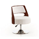 Salon - Swivel Lounge Chair 2 Tone Design With Adjustable Height And Full Swivel For Living Room - White by HouseOfZazla