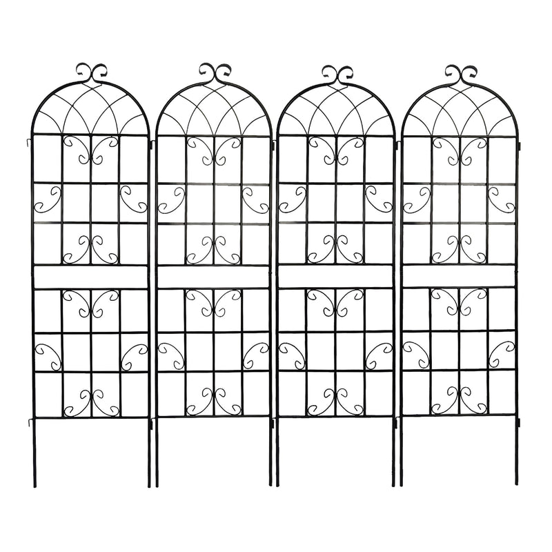 2 Pack Metal Garden Trellis 71" x 19.7" Rustproof Trellis for Climbing Plants Outdoor Flower Support Black