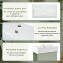 21.6 Inch Modern Floating Bathroom Vanity with Ceramic Basin