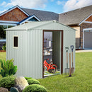 88.98" Outdoor Metal Storage Shed With Window by HouseOfZazla