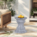 Geometric Round Outdoor End Table - Marble by HouseOfZazla
