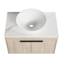 30" Modern Design Float Bathroom Vanity With Ceramic Basin Set, Wall Mounted White Oak Vanity With Soft Close Door, KD-PackingD-Packing Pieces