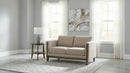 Islington Fabric Upholstered Panel Arm Loveseat Taupe