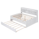 Captain Bed With Built In Bookshelves, 3 Storage Drawers, And Trundle