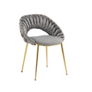 Accent Chairs Set of 2, Velvet Side Chairs with Gold Legs, Mid-Century Upholstered Dining Chairs for Living Room, Kitchen, Bedroom, Beauty Room