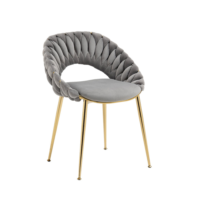 Accent Chairs Set of 2, Velvet Side Chairs with Gold Legs, Mid-Century Upholstered Dining Chairs for Living Room, Kitchen, Bedroom, Beauty Room