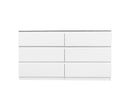 6 Drawer Double Dresser For Bedroom Living Room Hallway - White