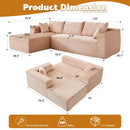 Compression Sectional Couch With Comfy Chaise, Boneless L Shape Sofa With Deep Seat by HouseOfZazla