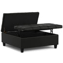 Harrison - Large Square Coffee Table Storage Ottoman - Black by HouseOfZazla