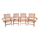 Foldable Patio Dining Set With 4 Folding Chairs For Indoor And Outdoor Use - Teak