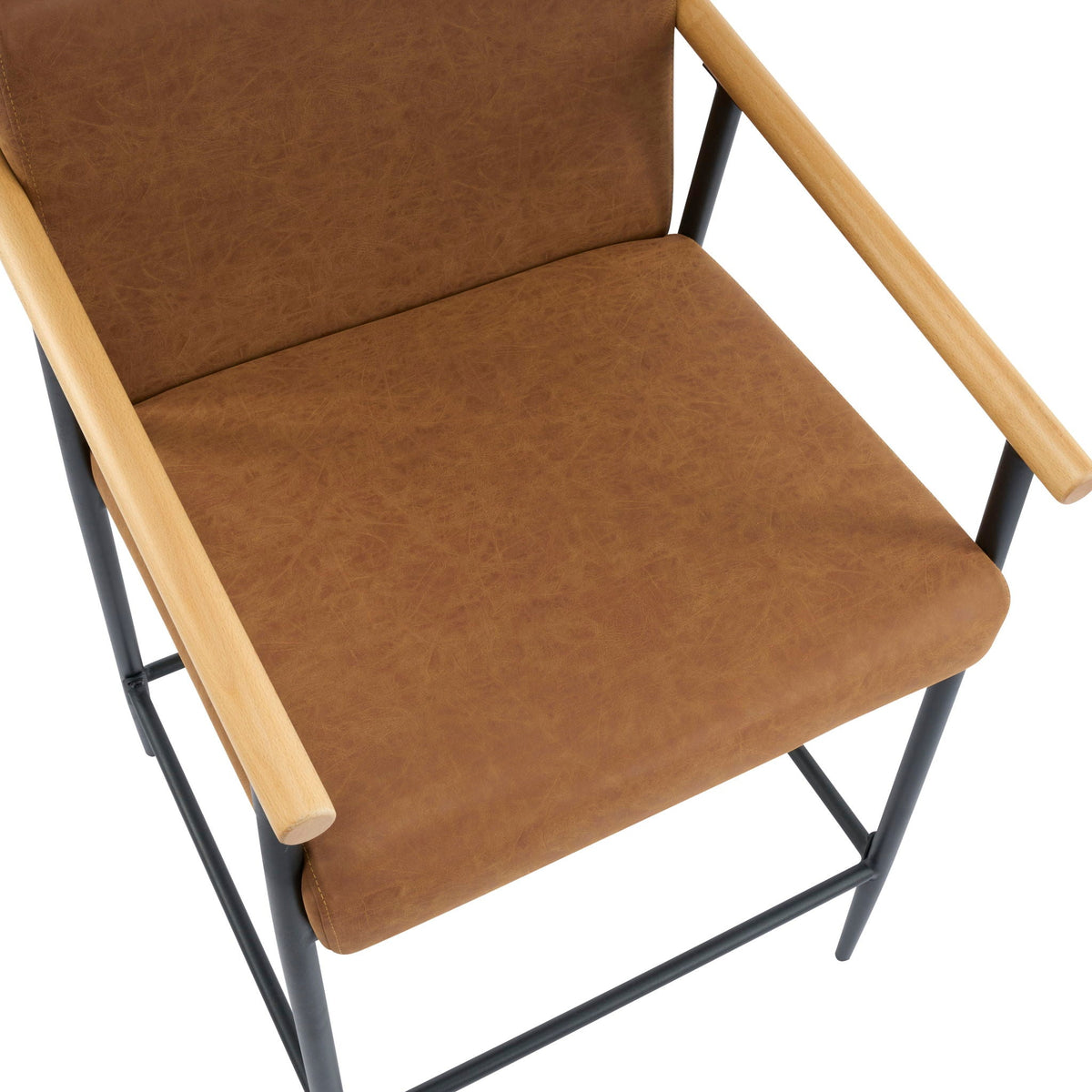 Mid Century Modern Counter Stool Set With Iron Frame, photo 6 of 28