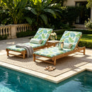 Light Teak Acacia Wood Chaise Lounge Set