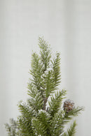 Set of 2, 13.5" Christmas PVC Tree On Wood Base With Snow