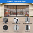 16x7FT Magnetic Garage Door Screen Two-Car Garage Screen Mesh Fiberglass Garage Net with Magnetic Closure 6 Buckle Straps for Two Cars