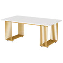 Office Executive Desk For Home Office - White / Gold by HouseOfZazla