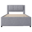 Upholstery Platform Bed With Trundle, Trundle Can Be Flat Or Erected by HouseOfZazla