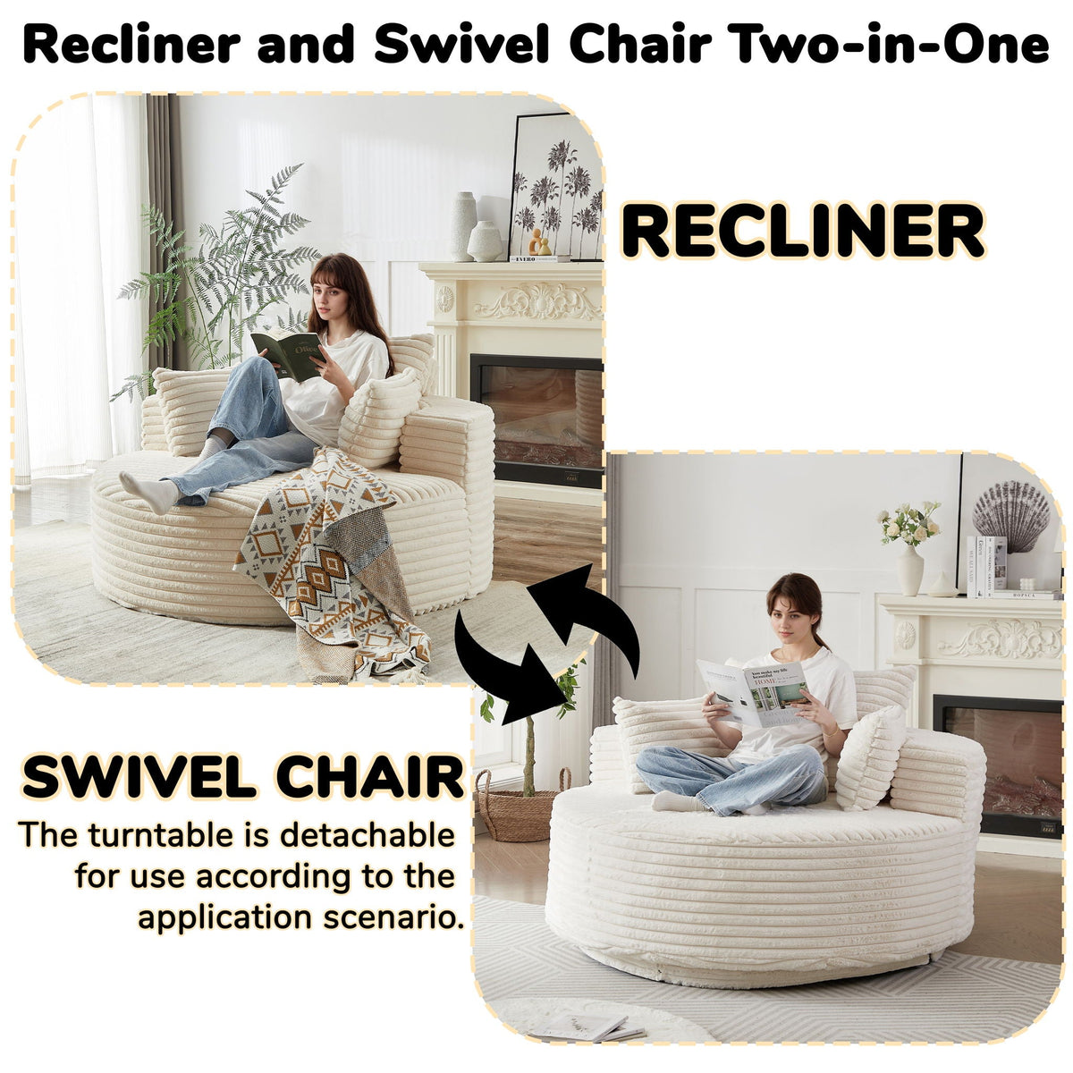 Swivel Chair With 360° Rotation For Living Room, photo 5 of 40