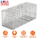 Humane Cat Trap Cage Catch Release Live Animal Rodent Cage Collapsible Galvanized Wire for Raccoons Beavers Groundhogs Foxes Armadillos