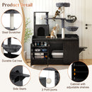 50.6" Cat Tree with Litter Box Enclosure and Sisal Scratching Post by HouseOfZazla