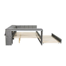 Upholstered Platform Bed With Storage Shelves, Desk, Charging Station And Trundle by HouseOfZazla
