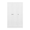 3-Door Shutter Wardrobe with shelves, White