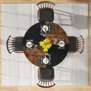 Round Dining Table For 4 With Storage Shelf - Brown / Black by HouseOfZazla