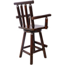 Rustic Bar Stool, Fir Wood Construction, Wide Armrest by HouseOfZazla