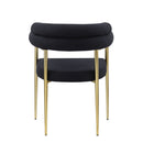 Dining Chairs (Set of 2), Mid-Century Modern Dining Chairs, Kitchen Dining Room Chairs, Round Boucle Backrest Sherpa Dining Chair With Brushed Metal Legs by HouseOfZazla