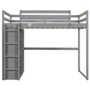 Loft Bed With Built In Wardrobe, Storage Shelves, And LED Light by HouseOfZazla