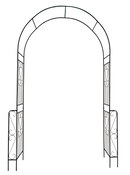 Metal Garden Arch W55'' x H94.5'' - Cream White Outdoor Arbor by HouseOfZazla