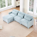 Stylish Sofa With Ottoman And Lumbar Pillows, Ergonomic Design by HouseOfZazla