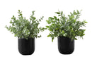 11" Tall Artificial Plant Eucalyptus Grass Indoor Decorative Set of 2 by HouseOfZazla