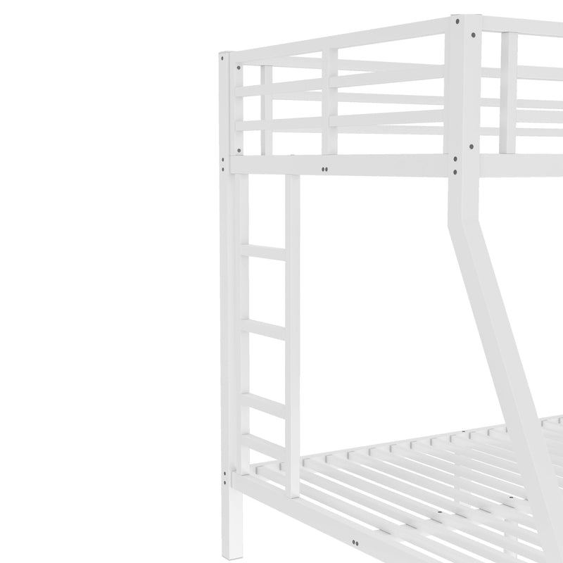 Metal Twin over Full Bunk Bed for Teens and Adults,Space-Saving/Noise Reduced/No Box Spring Needed, White