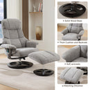 Ergonomic Recliner Chair With Ottoman, Modern 360° Swivel With Footstool by HouseOfZazla