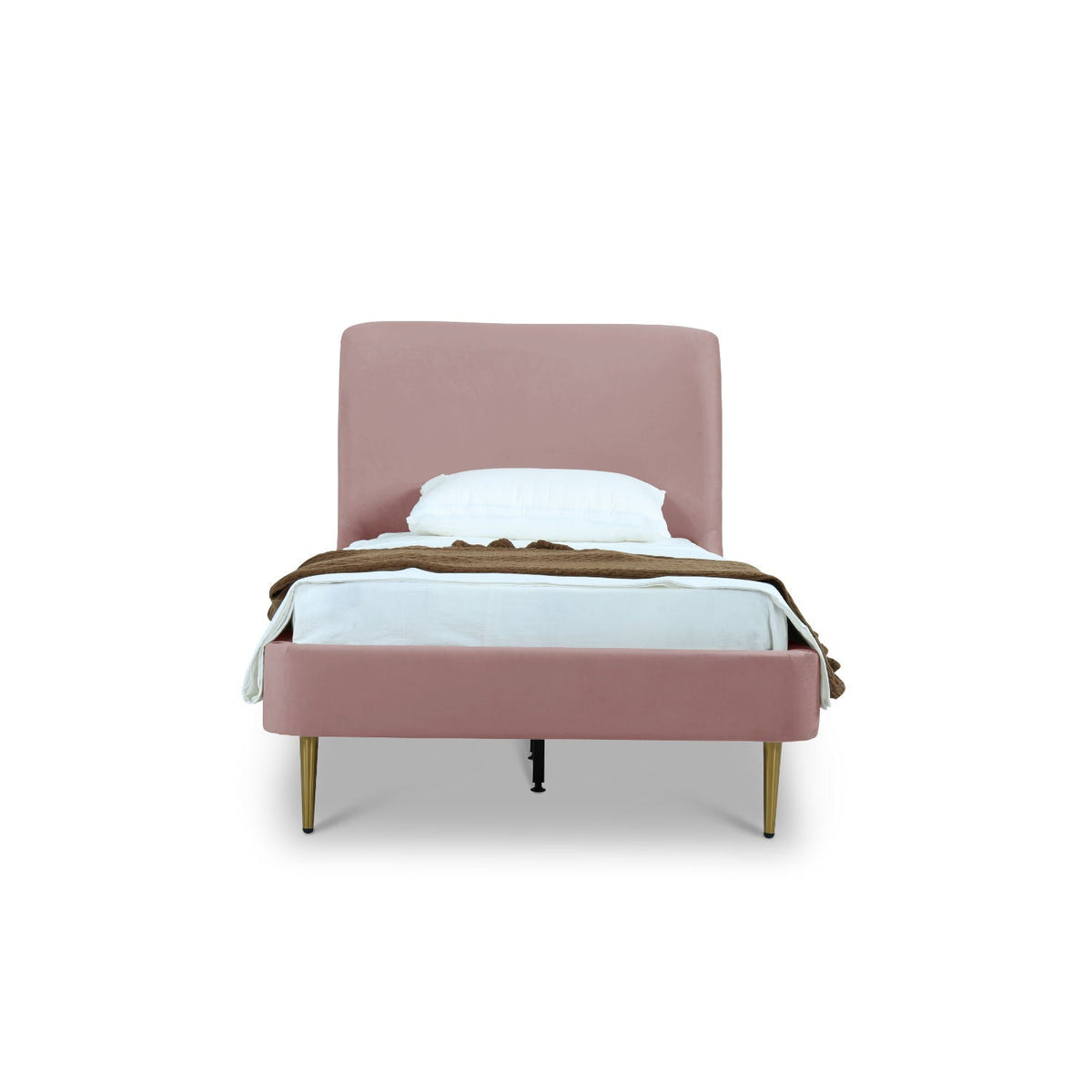Mid-Century Modern Upholstered Bed With Curved Headboard, photo 7 of 40