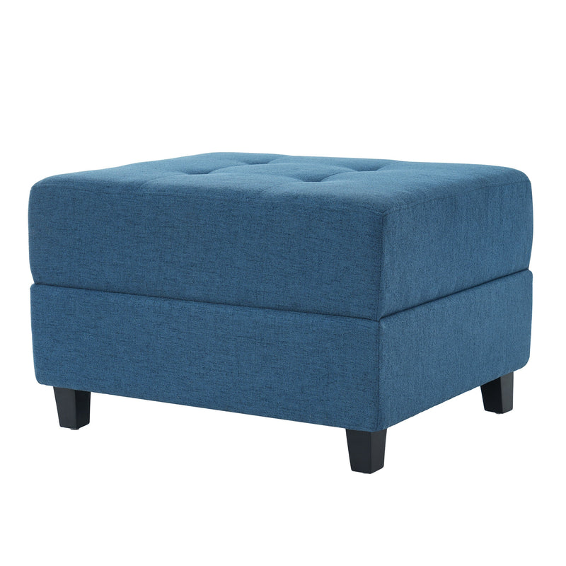 Navy Tufted Ottoman, photo 4 of 10