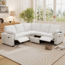 Power Recliner Sectional Sofa Home Theater Reclining Sofa With Two USB Ports, Two Storage Drawers For Living Room by HouseOfZazla