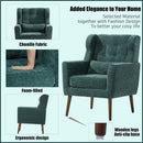 Modern Accent Chair, Arm Chairs For Living Room, Upholstered Mordern Armchair, Comfy Soft Padded Lounge Chair In Small Space, Bedroom, With Pillow, Solid Wood Leg