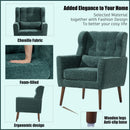 Modern Accent Chair, Arm Chairs For Living Room, Upholstered Mordern Armchair, Comfy Soft Padded Lounge Chair In Small Space, Bedroom, With Pillow, Solid Wood Leg by HouseOfZazla
