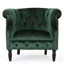 Celestialis - Upholstered Club Chair With Tub Design And Rolled Recessed Armrests