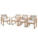 2-Piece Outdoor Dining Chairs Set: Acacia Wood with Rope Back by HouseOfZazla