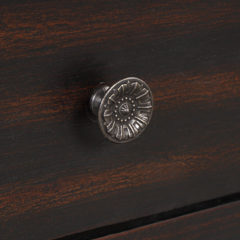 48" Solid Pine Wood Top Console Table, Modern Entryway Sofa Side Table with 3 Storage Drawers and 2 Shelves. Easy to Assemble (Black)